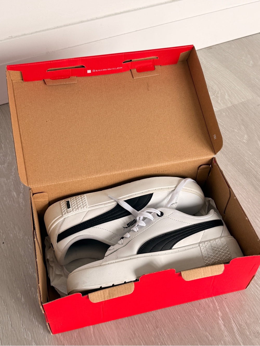 Puma White and Black Low-Top Sneakers